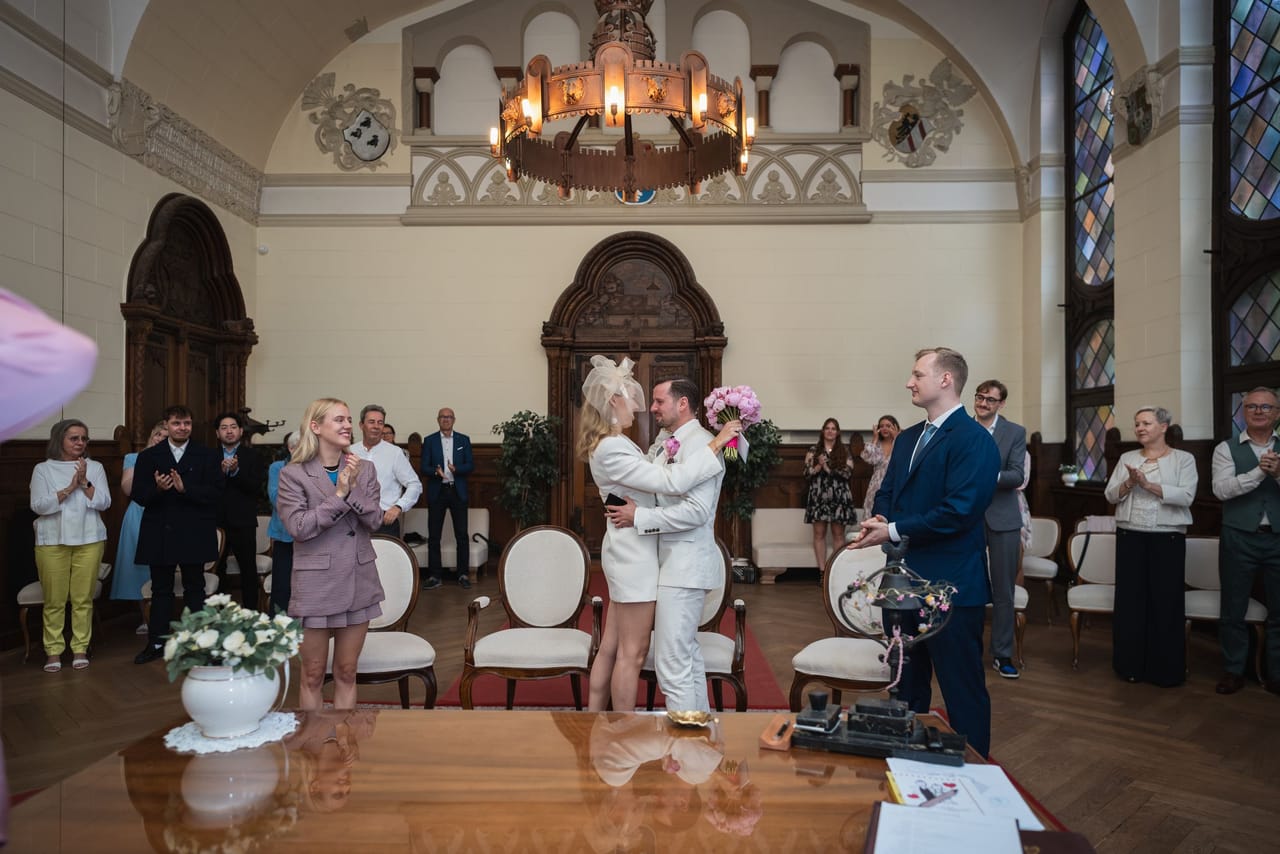 Wedding couple after the ceremony
