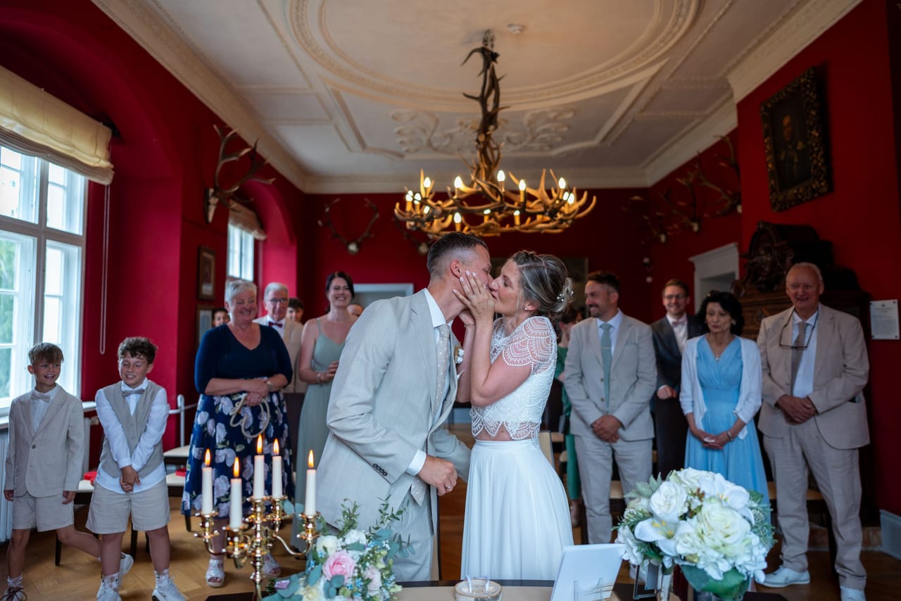 Couple after their civil ceremony in Berlin